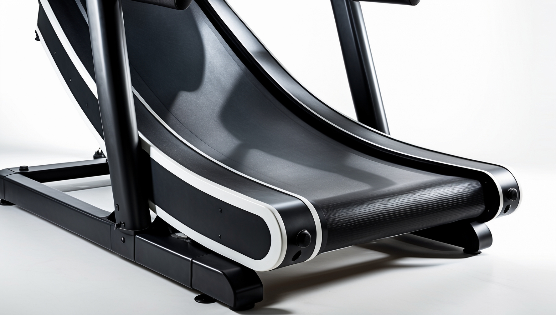 Modern íves mechanikus futópad részletes felvétele a futófelületről és ellenállás mechanizmusról